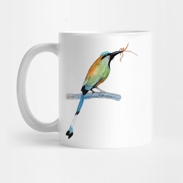 Blue Crowned Motmot Painting by julyperson